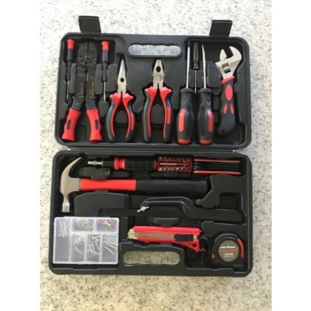 160 Piece General Household Hand Tool Set Kit with Plastic Toolbox